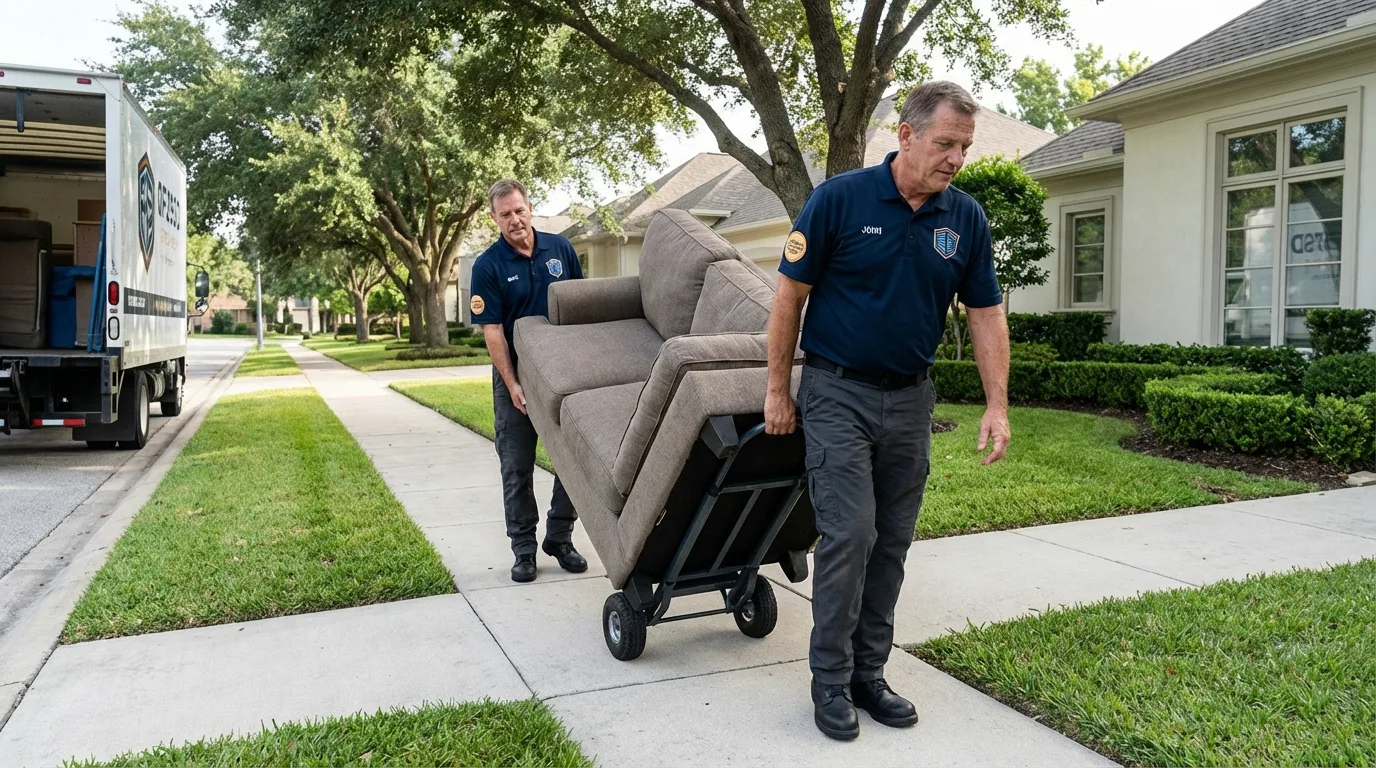 Local residential moving crew loading furniture in Excelsior Springs, MO
