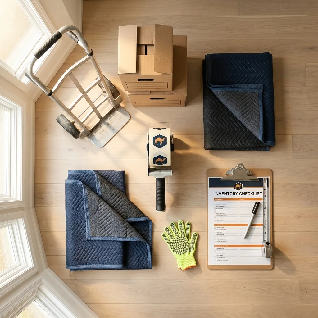 Professional moving supplies and packing materials layout for Excelsior Springs residential relocations